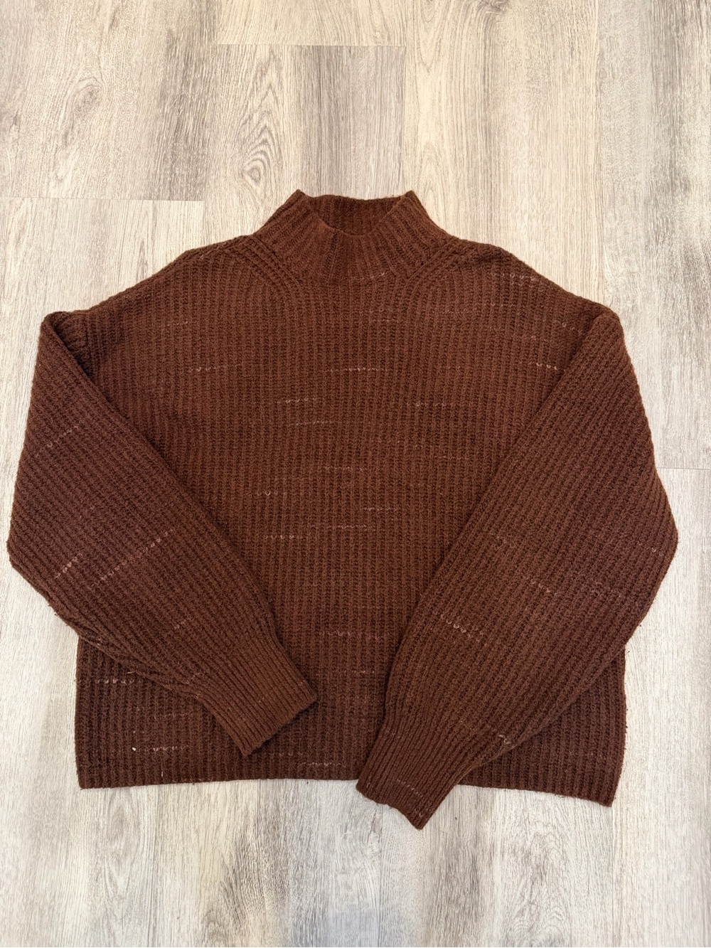 Old Navy SoSoft Brown Mock Neck Chunky Knit Sweater Size M